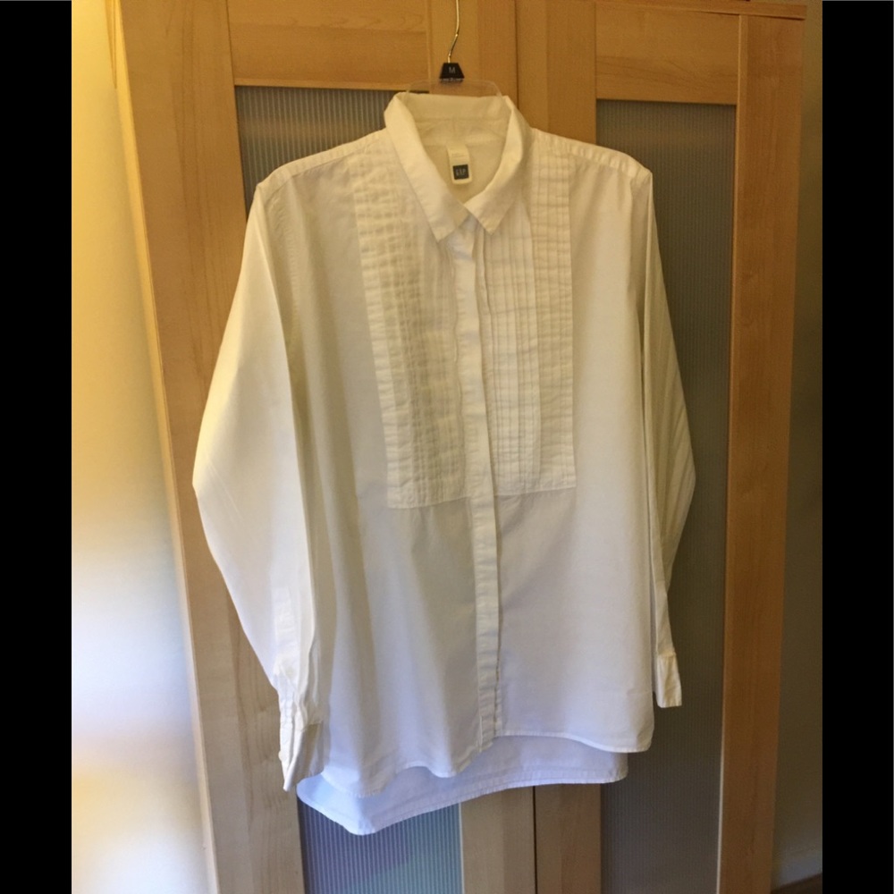 GAP Women’s Tuxedo Button Down Shirt White XL GUC